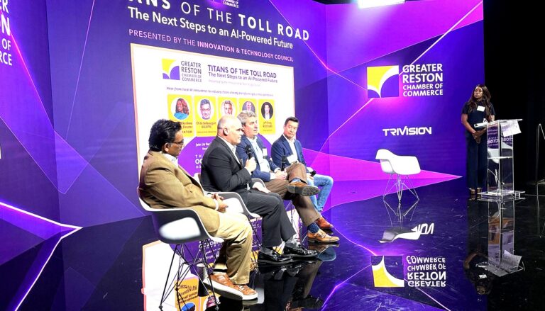 a professional panel discussion at the Greater Reston Chamber of Commerce event titled "Titans of the Toll Road: The Next…